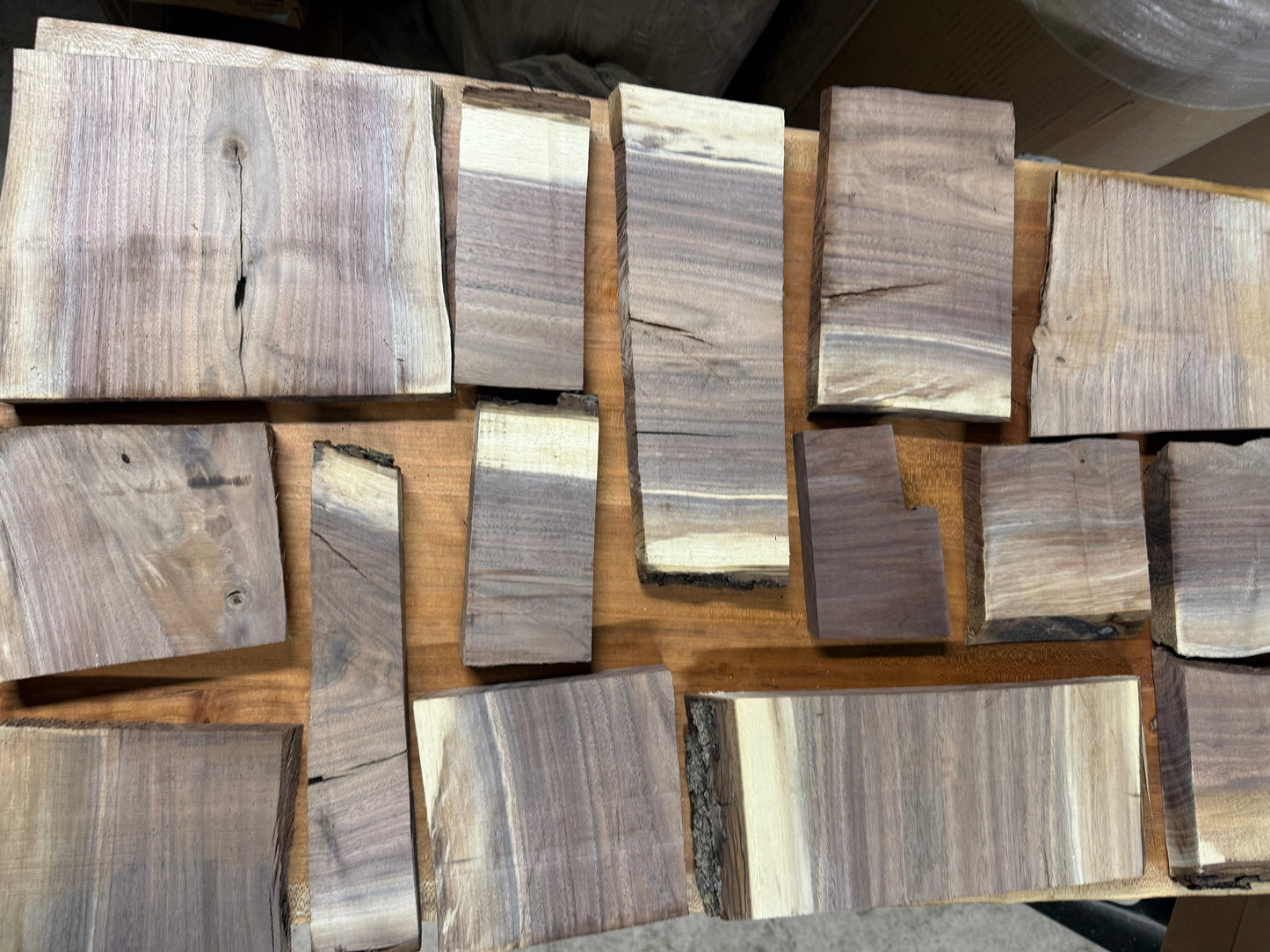 Black walnut cut-offs - Free Shipping- Box of unfinished black walnut random sizes