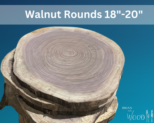 Black walnut- 18”-20” rounds- live edge, kiln dried