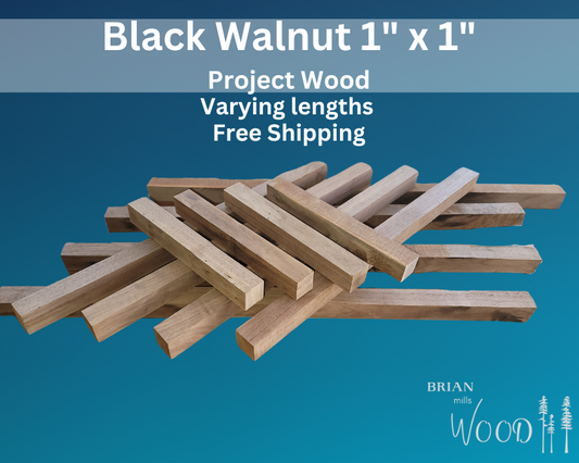 Black Walnut 1”x1” Kiln Dried Project Wood *FREE SHIPPING* (Varying Lengths)