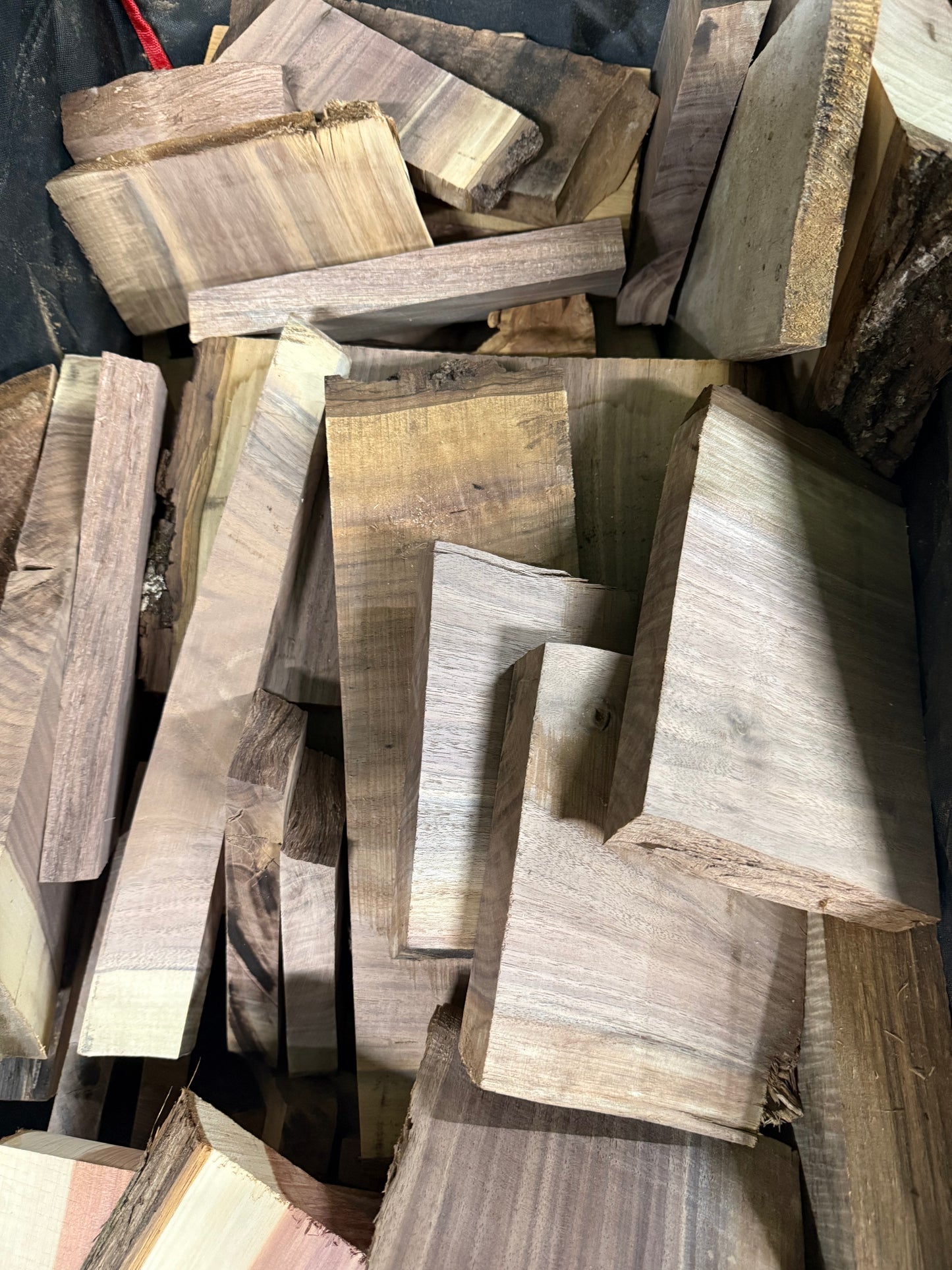 Black walnut cut-offs - Free Shipping- Box of unfinished black walnut random sizes