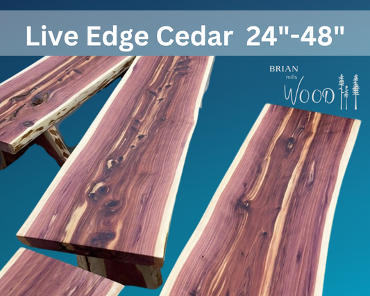 Live Edge Cedar 24”-48” length boards and various widths: Unique and Beautiful Wood for Your DIY Projects